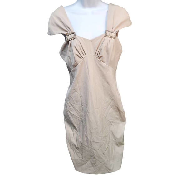 NWT Rene Ruiz  Beige Stretchy Dress 4 - Picture 1 of 4
